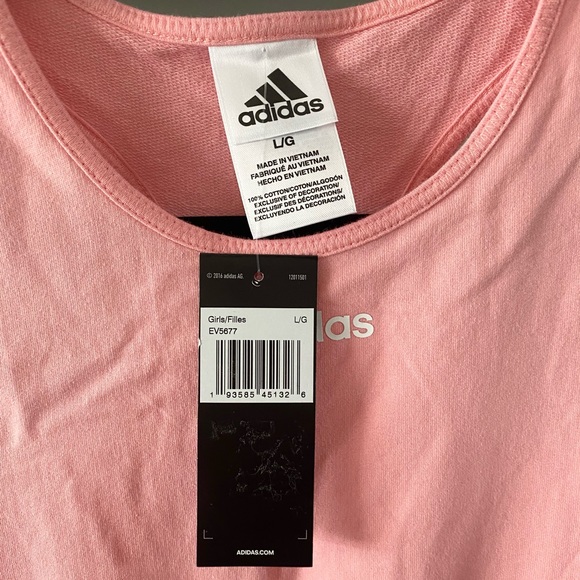 ADIDAS-3-STRIPES PINK ROMPER SIZE Girls L NWT - Picture 5 of 11